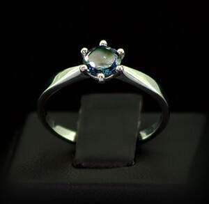 Срібна каблучка 925 проби 1,81 г з Топазом Лондон Блу 1,04 карат Срібна каблучка 925 проби 1,81 г з Топазом Лондон Блу 1,04 карат