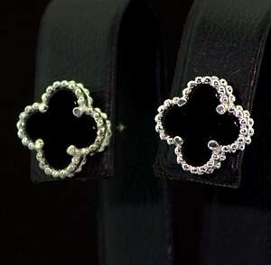 Серебряные серьги 925 пробы 2,19 г с Оніксами 2,2 карат